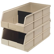 stackable shelf bins