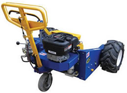 The Gas Powered Trailer Mover has rugged front foam filled tires with aggressive tread pattern that provides service on unpaved surfaces.