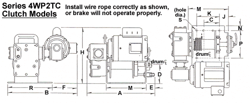 power winch dimensions