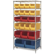 chrome wire units with huld 24" containers