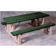 concrete and steel tables