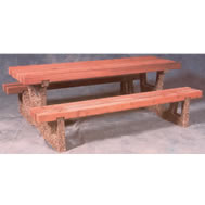 wood and concrete tables