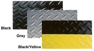 Wearwell Diamond-Plate SpongeCote Anti-fatigue Mat - Black w/Yellow