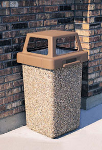 WATF1015 - Concrete Trash Receptacle 30 Gallon Concrete
