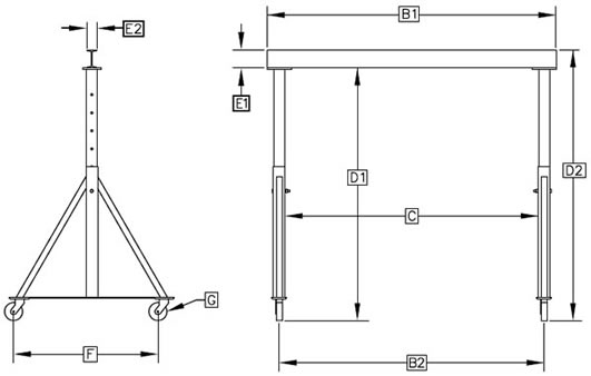 E series steel gantry crane drawing.