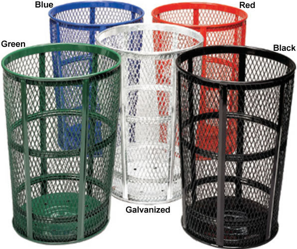 Expanded Metal Basket, Commercial Trash Cans