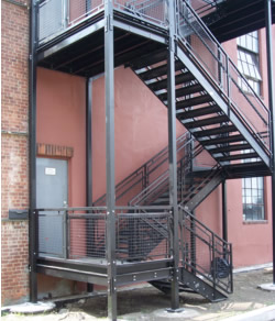 Multi Story Stair/Landing Tower for Egress