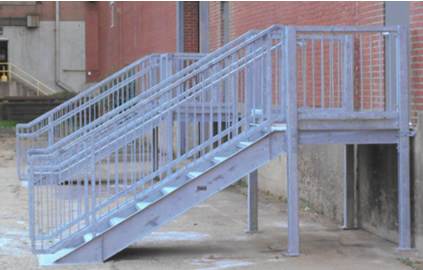Straight Through Landing Shown With Optional IBC Picket Rail