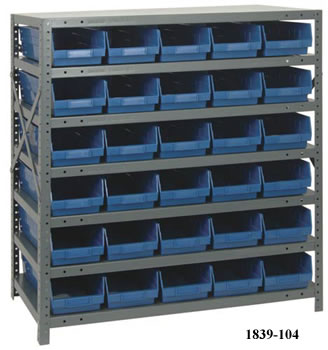 Quantum Storage Systems 1839-108BL Bin Shelving, Solid, 36x18, 24 Bins, Blue