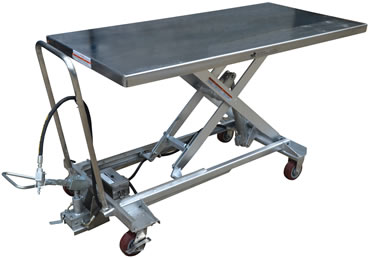 The Stainless Steel Air Hydraulic Cart Model No. AIR-1000-LD-PSS