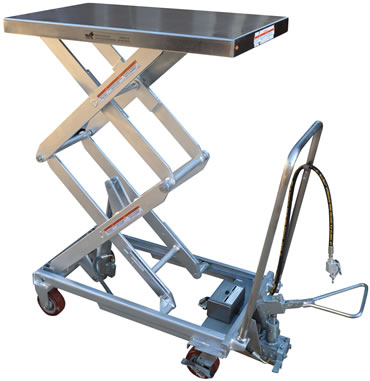 The Stainless Steel Air Hydraulic Cart Model No. AIR-800-D-PSS