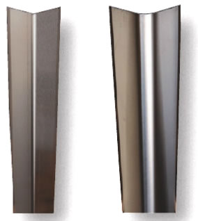 Stainless Steel Corner Guards are made from 1/16" thick type 304 stainless steel.